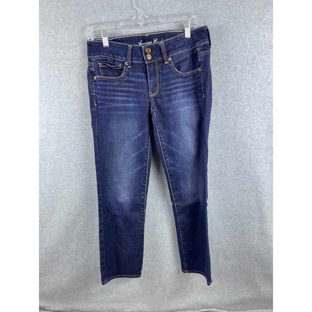 American Eagle Jeans Women's 6 Blue Distressed Artist Low Rise Straight